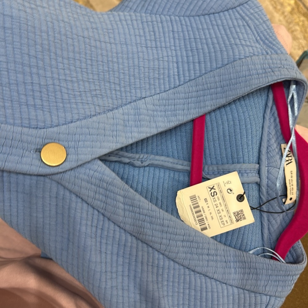 NWT Zara Mini Dress With Gold Buttons - Picture 3 of 3